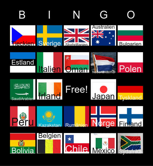 Flags Closer to VM-Rally Umeå 2024 Bingo Card