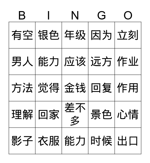 CNEC Characters L25-30 (Bingo 2) Bingo Card