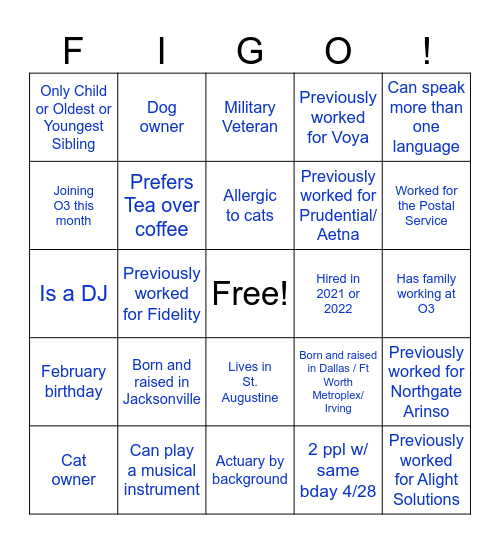 Fun In Good Order! Bingo Card