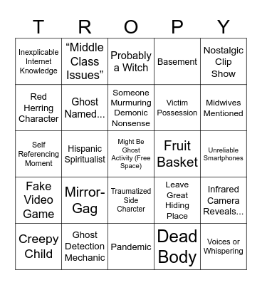 Found Footage Bingo Card