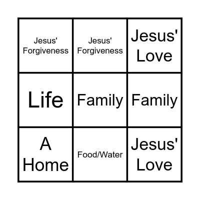 Wow! Jesus has the power to provide - BINGO Card