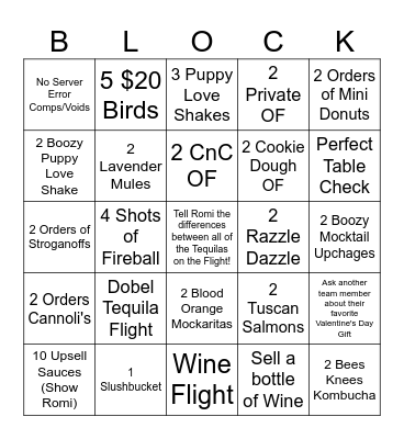 BLOCK-O Bingo Card