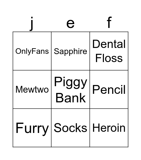 Gaming Bingo Card