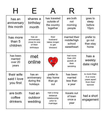 Find someone who... Bingo Card