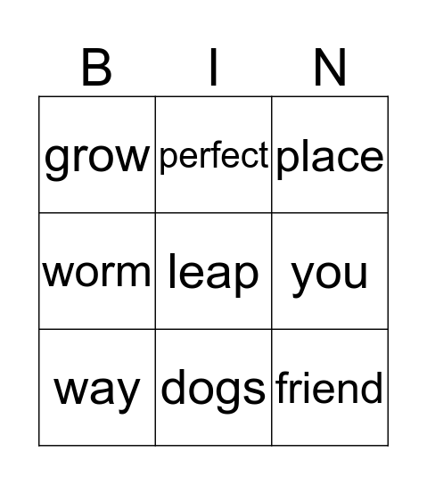 Kindergarten Sayings Bingo Card