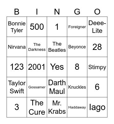 Red, Love, & Film by Numbers Bingo Card