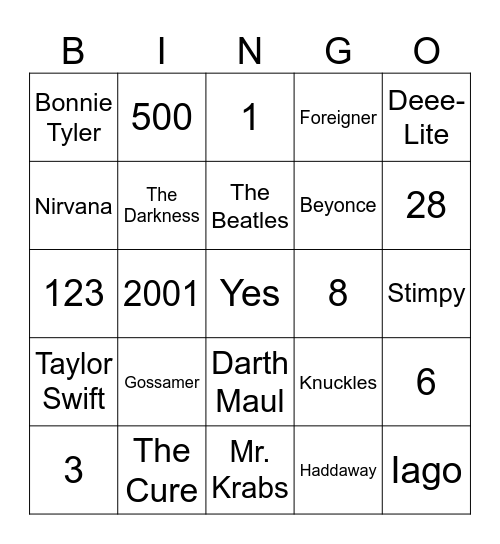 Red, Love, & Film by Numbers Bingo Card
