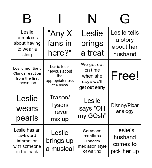 Mediation Winter 2024 Bingo Card