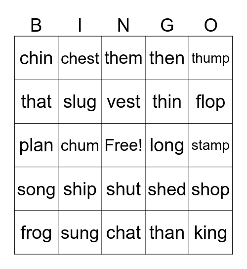Skills 7 Pause Point Spelling Bingo Card
