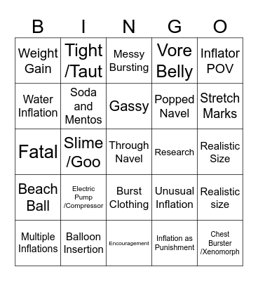 Big Belly Bingo Card