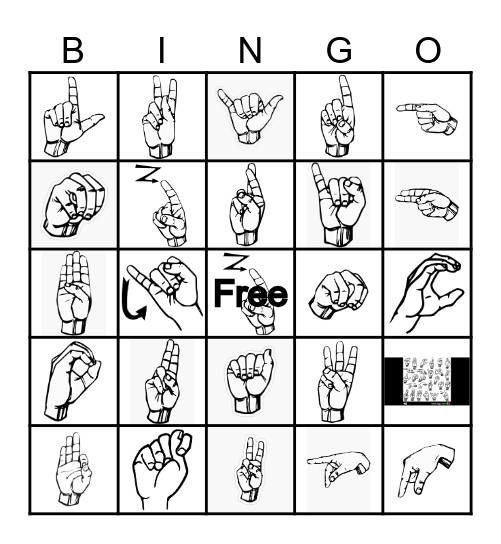 ASL Bingo Card