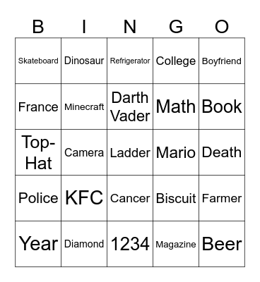 Infinite Craft Bingo Card