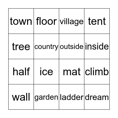 Home Bingo Card