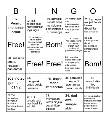 Simulasi US PPKn Bingo Card