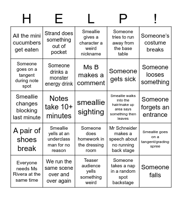 Tech Week Bingo Card