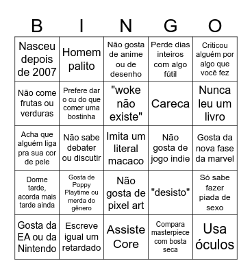 Bingo do Babuíno Bingo Card