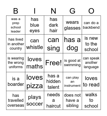 Find someone who... Bingo Card