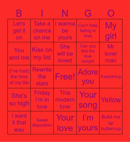Happy Valentine’s Day!! Bingo Card