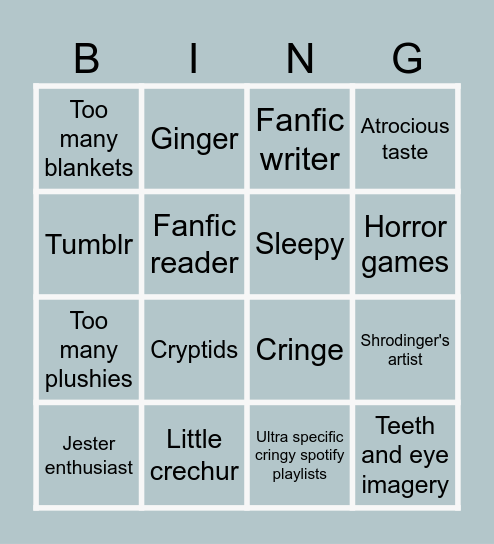 Koda's Stupid Bingo Card