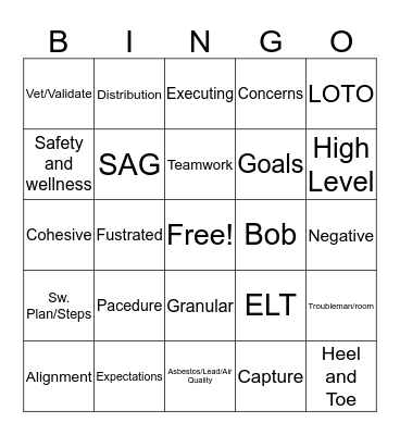 TG Bingo Card