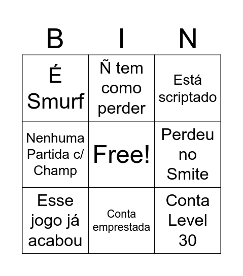 Ranqueada dos Pirocas Bingo Card