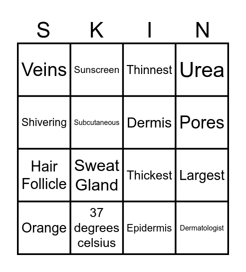 Skin Bingo Card