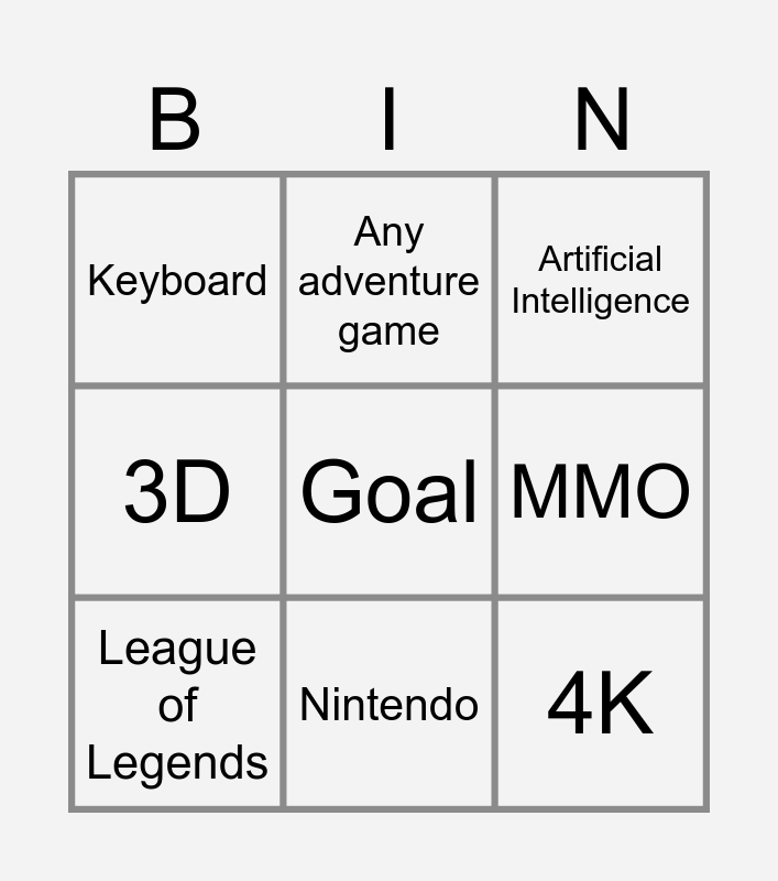 Infinite Craft Bingo Card