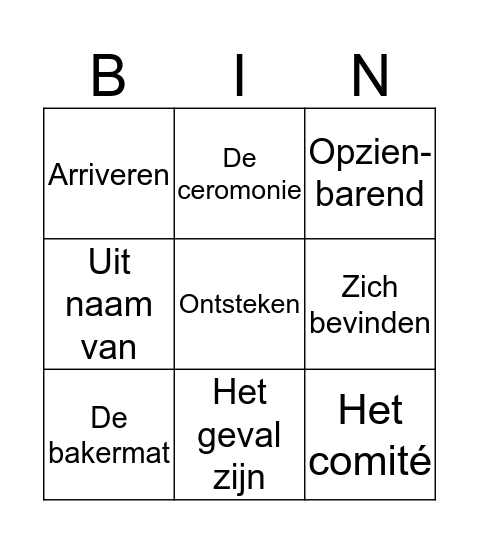 Nieuwsbegrip Bingo Card