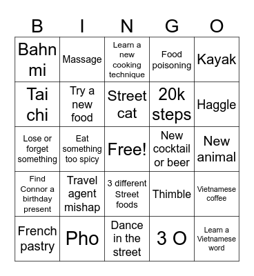 Vietnam Bingo Card