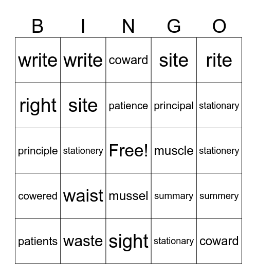 5th Grade: A New Home Bingo Card