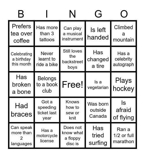 AEC Team BINGO Card