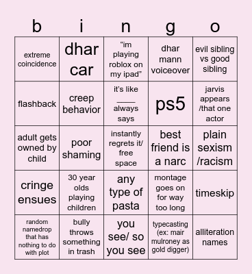 dhar dhar bings v5 Bingo Card
