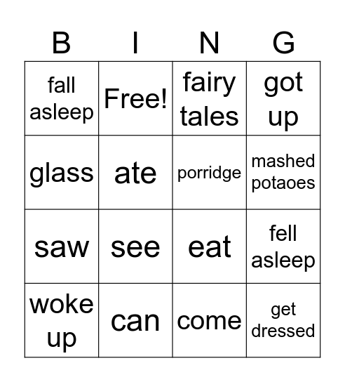 3a Lesson 39-41 Bingo Card