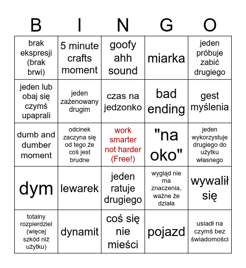 Pat & Mat Bingo Card