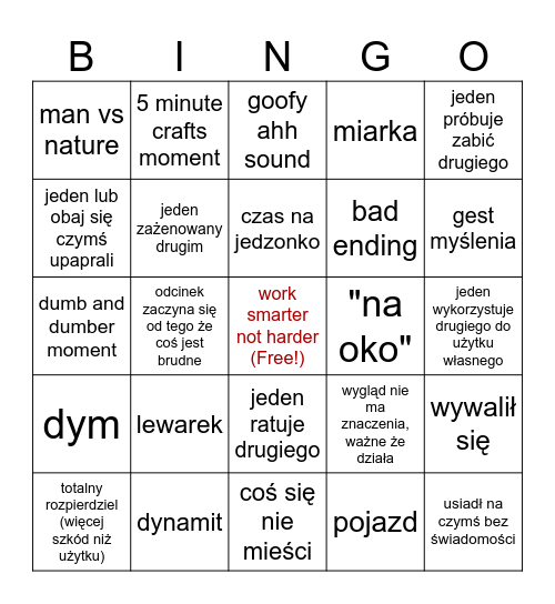 Pat & Mat Bingo Card