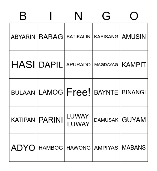 SALITANG QUEZON Bingo Card