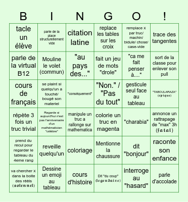 BINGO B12 Bingo Card