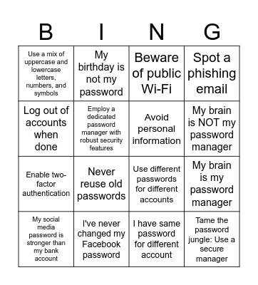 UnHacked Bingo Card