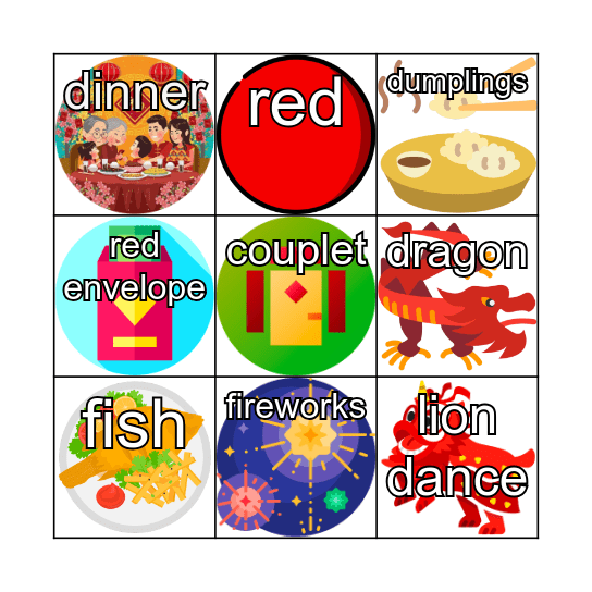 Chinese New Year Bingo Card