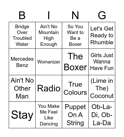 Bingo B Bingo Card