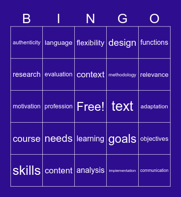 ESP Bingo Card