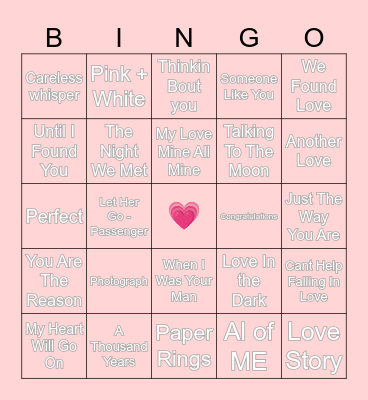 💕 VALENTINES BINGO 💕 Bingo Card