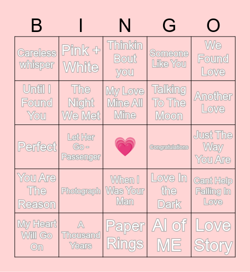 💕 VALENTINES BINGO 💕 Bingo Card