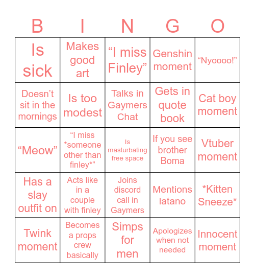 Xerxes Bingo Card