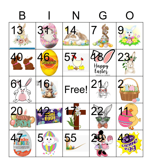 Easter Bingo Card