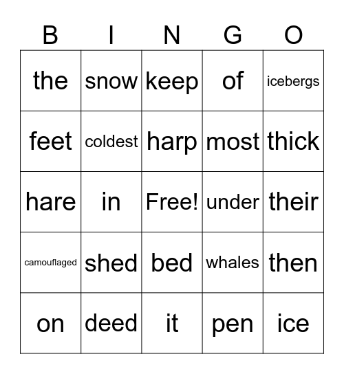 Week 26 Bingo Card