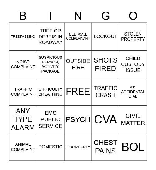 DISPATCH WEEK Bingo Card