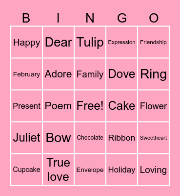 San Valentin Bingo Card