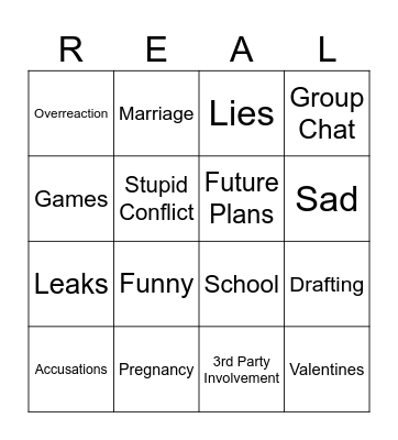 Oliver Bingo Card