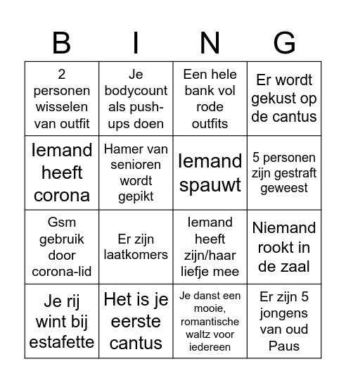 Valentines Bingo Card